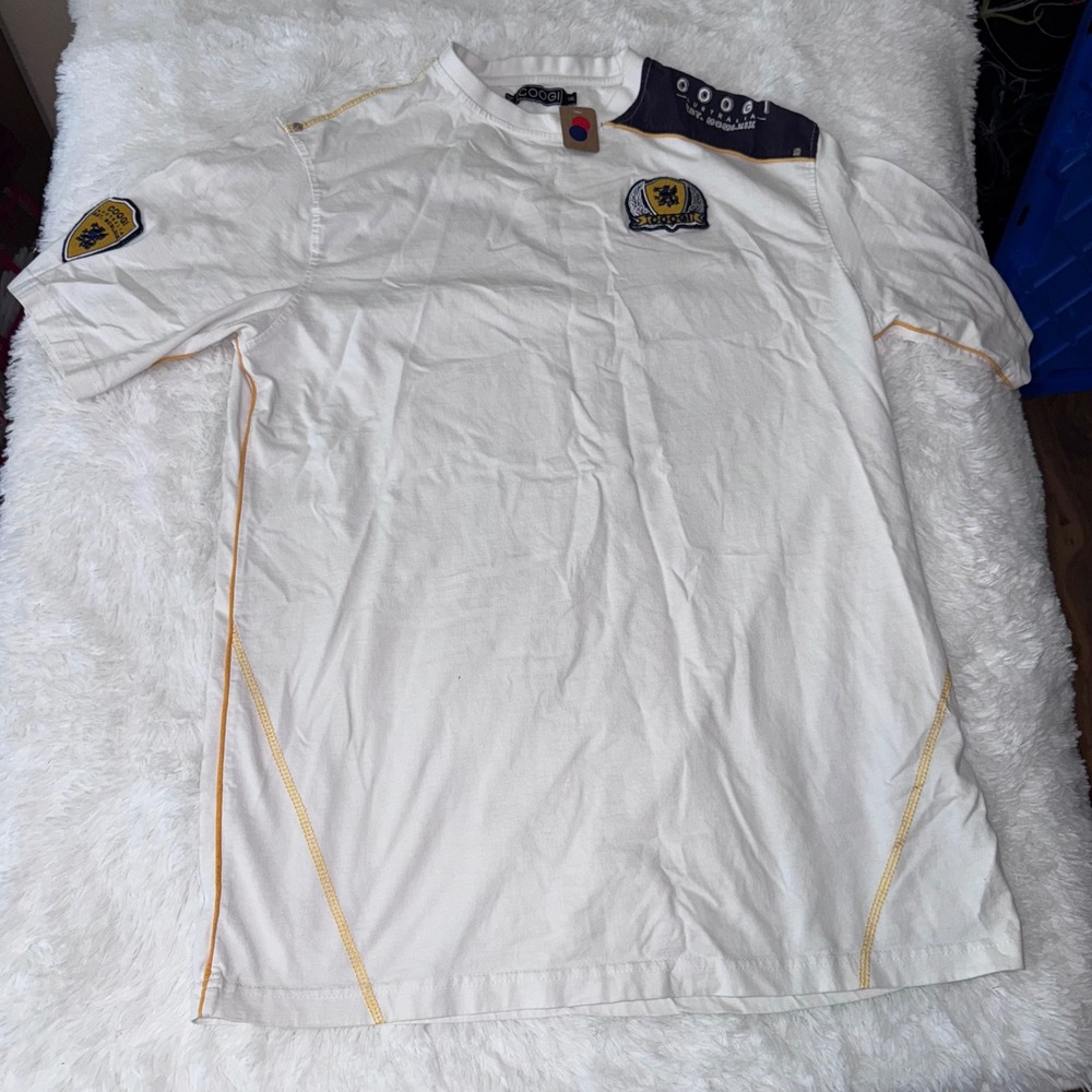COOGI Australia Mens White Short Sleeve Graphic Patch T-Shirt Size XXL